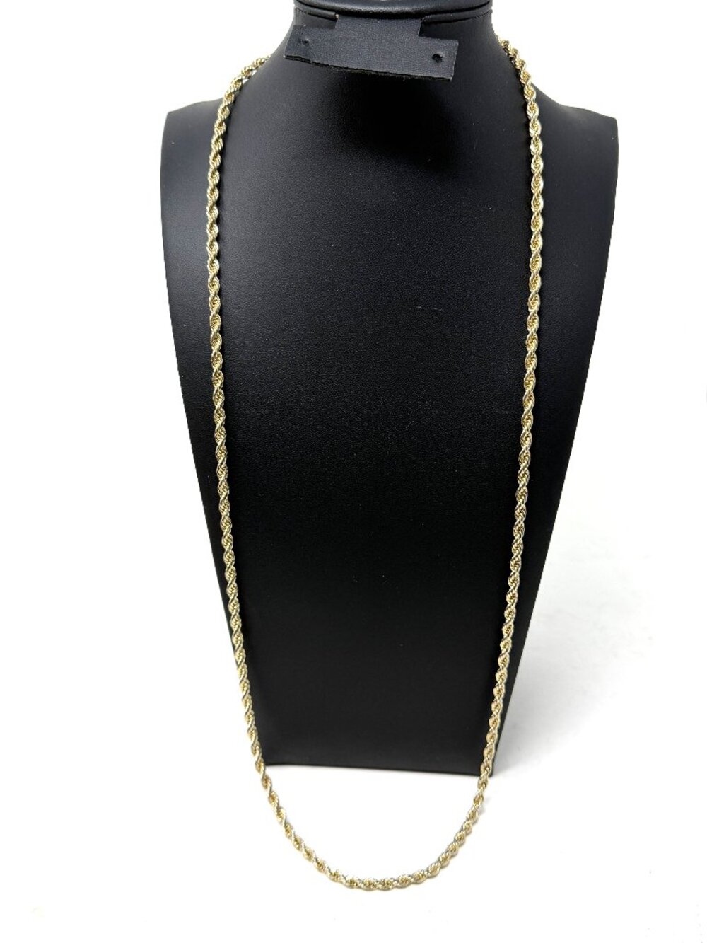 Vintage Woman’s Necklace 30” Korea Gold Tone Twisted Rope Chain Long Statement